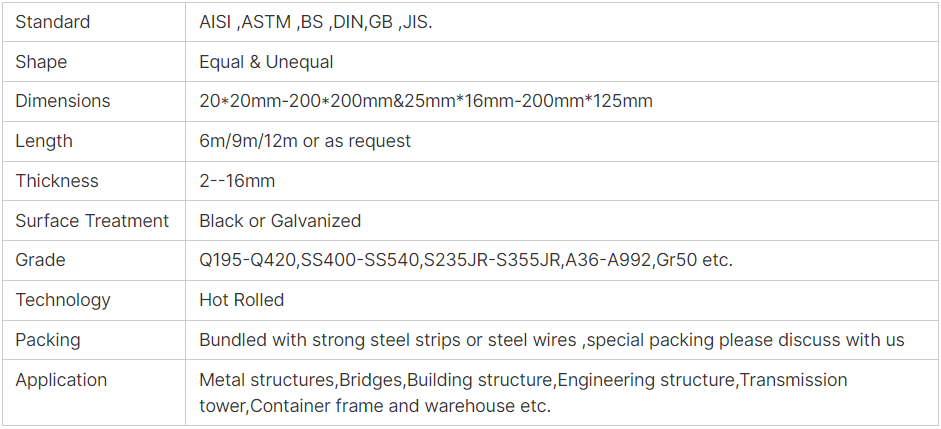 carbon steel angle bar